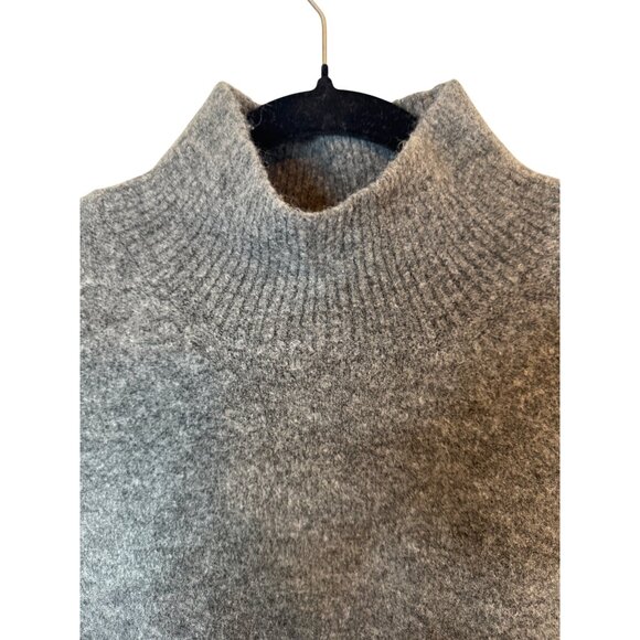 ZARA Small Gray Wool Blend High Neck Sweater - Picture 5 of 15